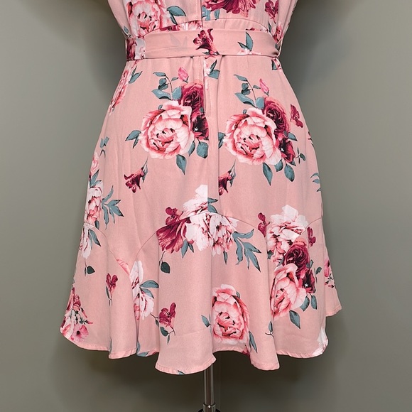 Blue Rain Pink Floral Women’s Dress Size Large - Picture 9 of 11